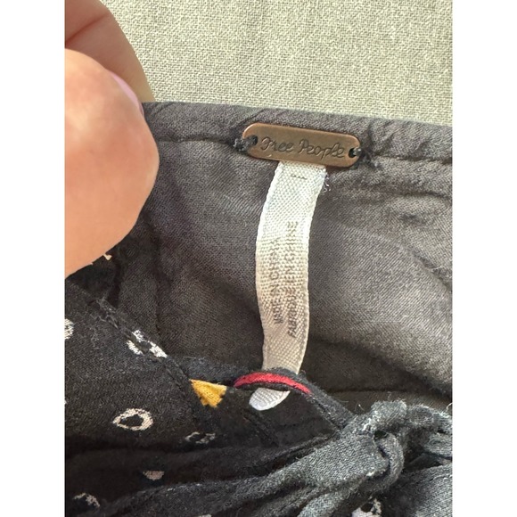 Free People Sz S Pocket Full of Wildflowers Dress Black Boho Midi Pockets - Picture 6 of 12